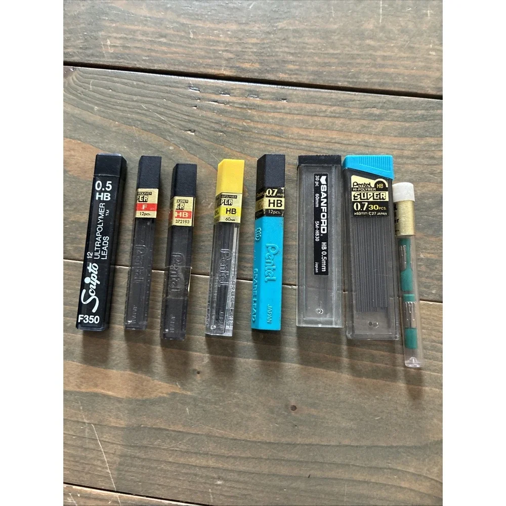Lot Of Vintage Pencil Leads Pentel Clickster Mechanical Pencils and Erasers